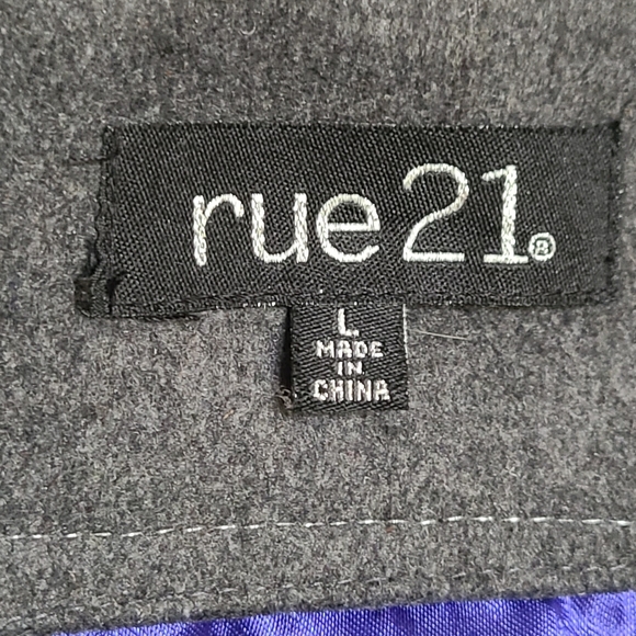 Rue 21 grey wool short classic pea coat L - Picture 4 of 4